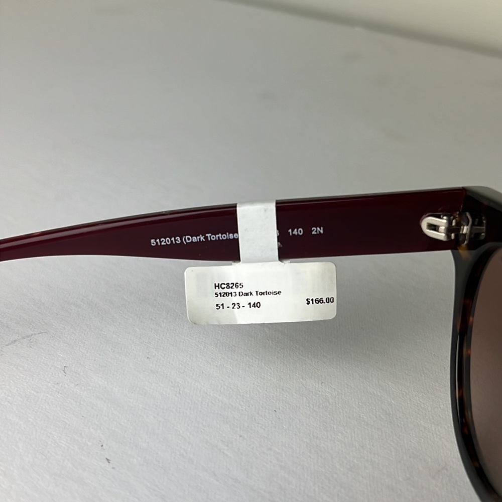 NWT coach sunglasses in tortoiseshell with burgundy arm - Picture 7 of 10